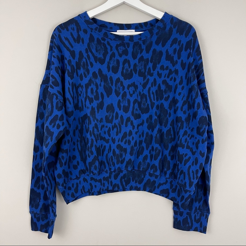 NEW Nordstrom Socialite Leopard Print Cropped Sweatshirt